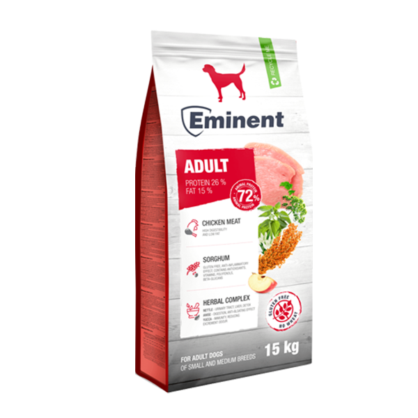 Croquettes pour Chiens Adultes Petites et Moyennes Races Eminent Adult 26/15 - 15kg